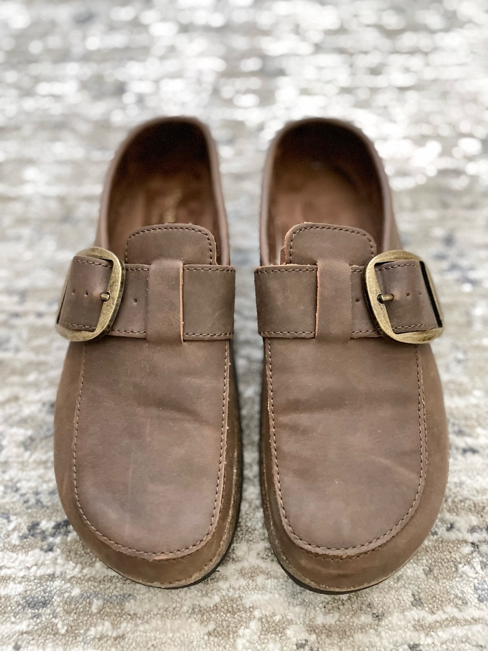 Mountain Sole Big Buckle Mule Brown Faux Leather Size 8 - Picture 5 of 8